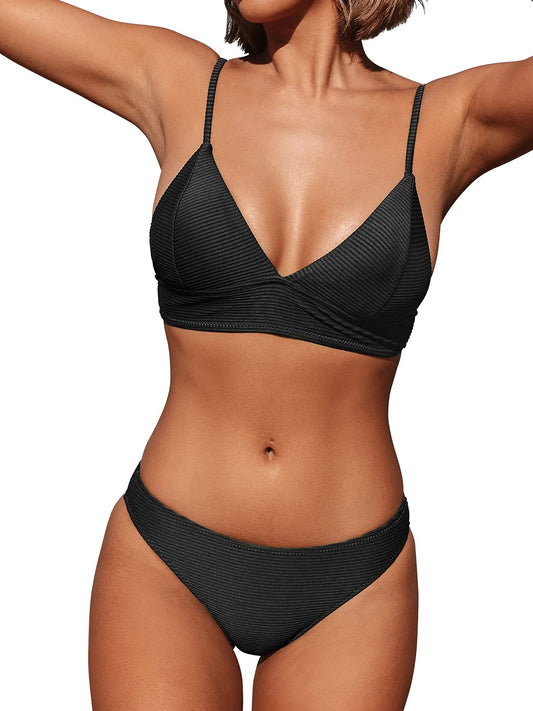 CUPSHE Women's Bikini Set Sexy Lace Up Triangle Bikini Two Piece