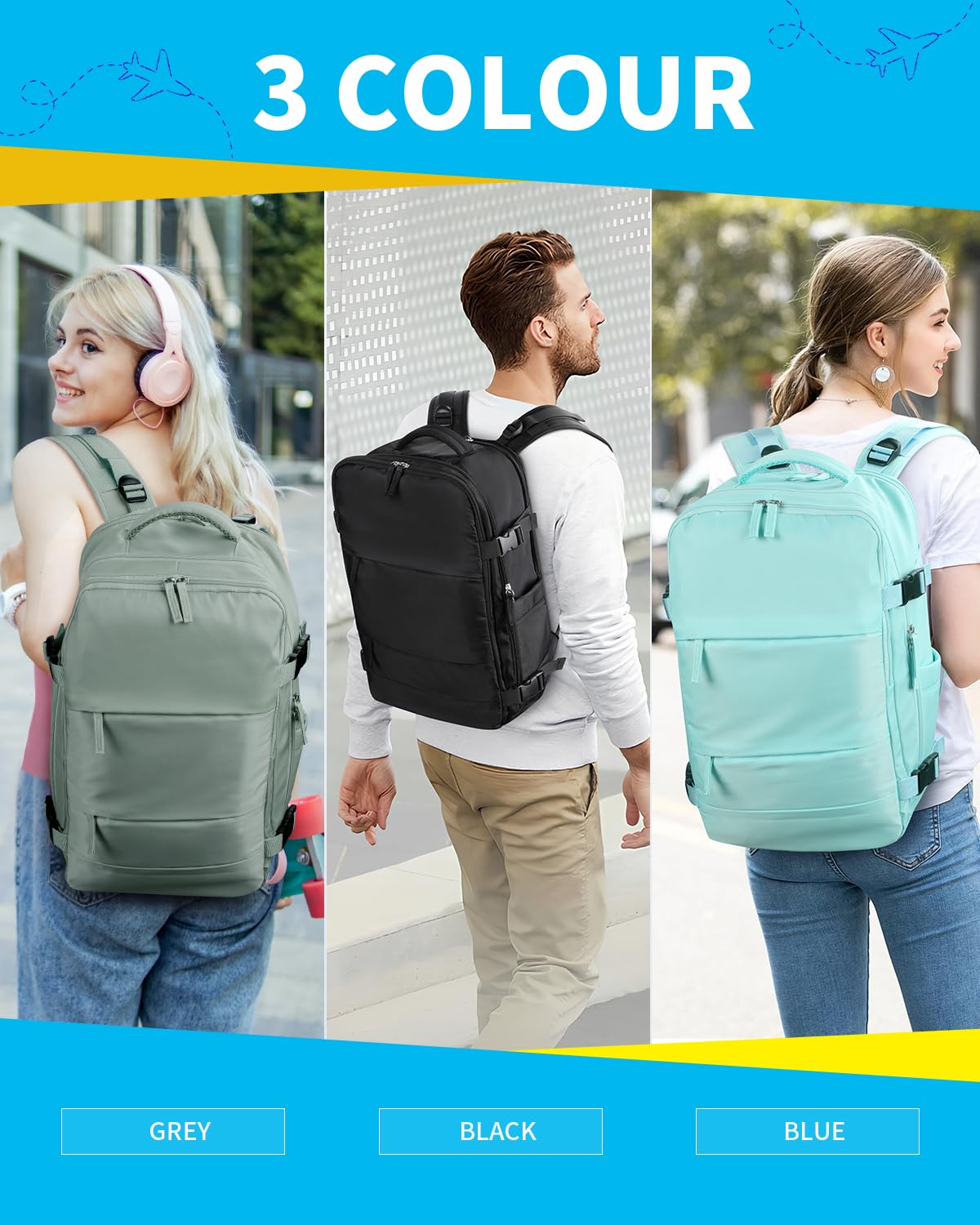Cabin Bags for Ryanair 40x20x25 Underseat Travel Bag