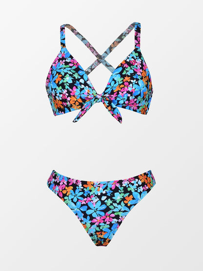 CUPSHE Women's Bikini Sets V Neck Knot Bunny Tie Low Waisted