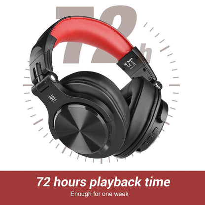OneOdio A70 Bluetooth Headphones Over Ear, 72 Hrs Playtime, Monitor Level Stereo Sound Quality, Foldable Wireless＆Wired DJ Headphone, Professional Studio Headphones for DJ/TV/PC/Phone