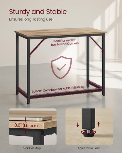 VASAGLE Computer Desk, Writing Desk, Small Office Table