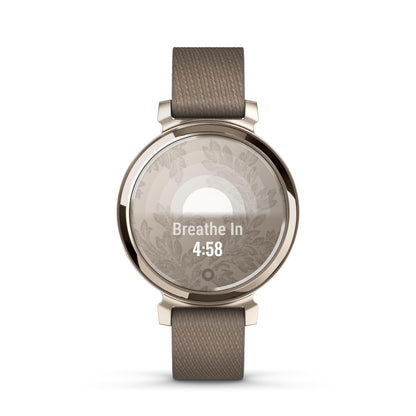 Garmin Lily 2, Stylish Small 35mm Smartwatch and Fitness Tracker with Hidden Display, Patterned Lens , Bright Touchscreen Display and up to 5 days battery life, Coconut