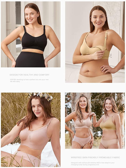 HOFISH 3PACK Full Bust Seamless Nursing Maternity Bras