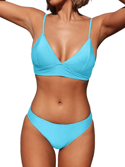 CUPSHE Women's Bikini Set Sexy Lace Up Triangle Bikini Two Piece