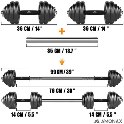 Amonax 20kg 30kg Cast Iron Adjustable Dumbbells