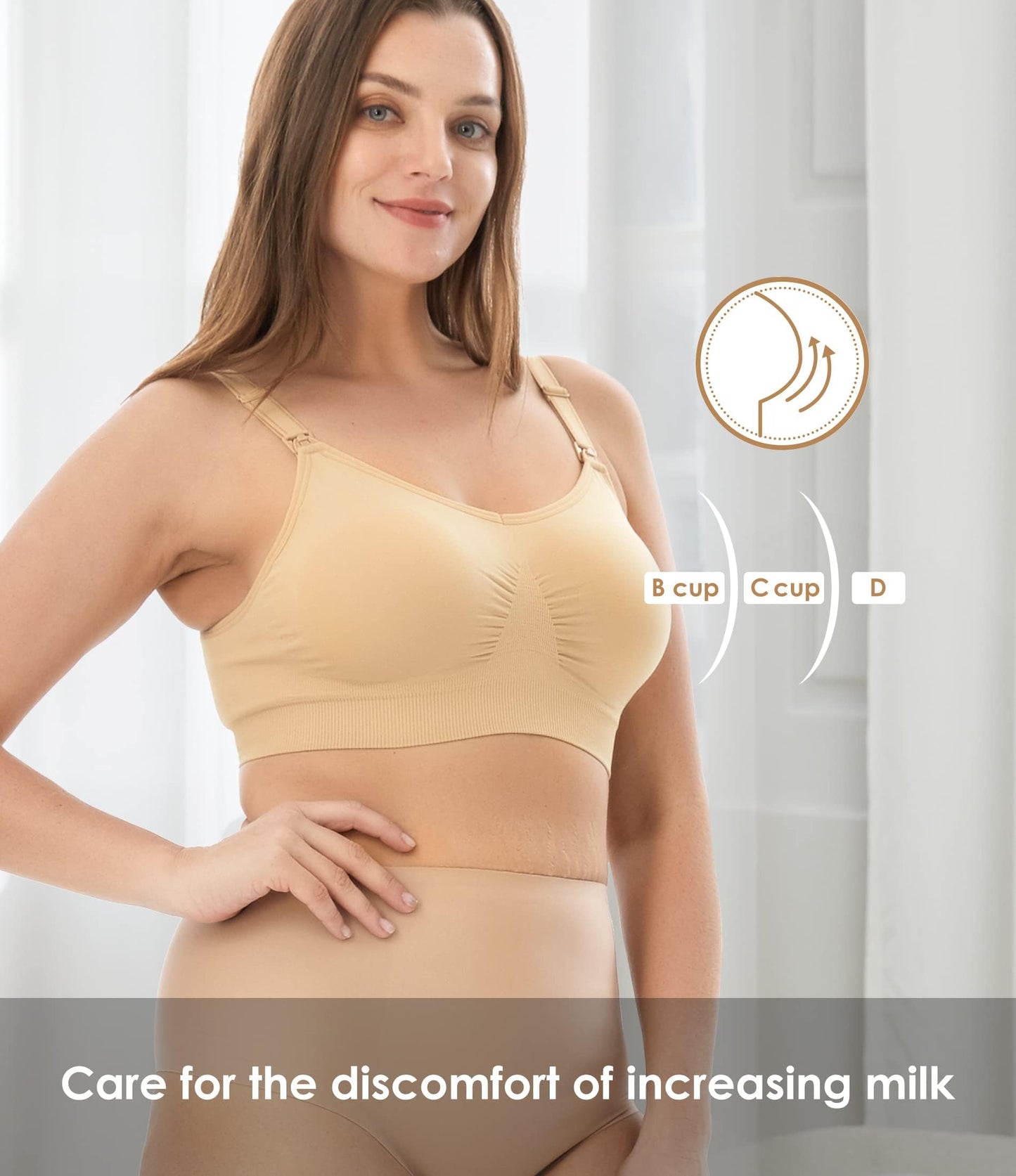 HOFISH 3PACK Full Bust Seamless Nursing Maternity Bras