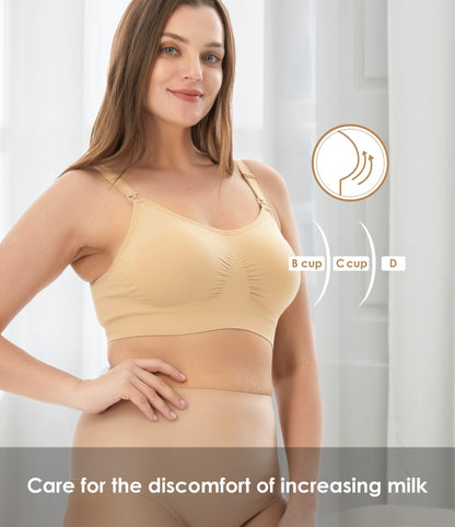 HOFISH 3PACK Full Bust Seamless Nursing Maternity Bras