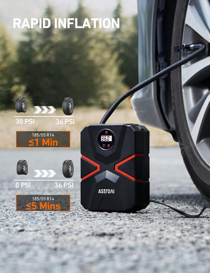 AstroAI Tyre Inflator Air Compressor 12V DC, Digital Car Tyre Pump 150 PSI