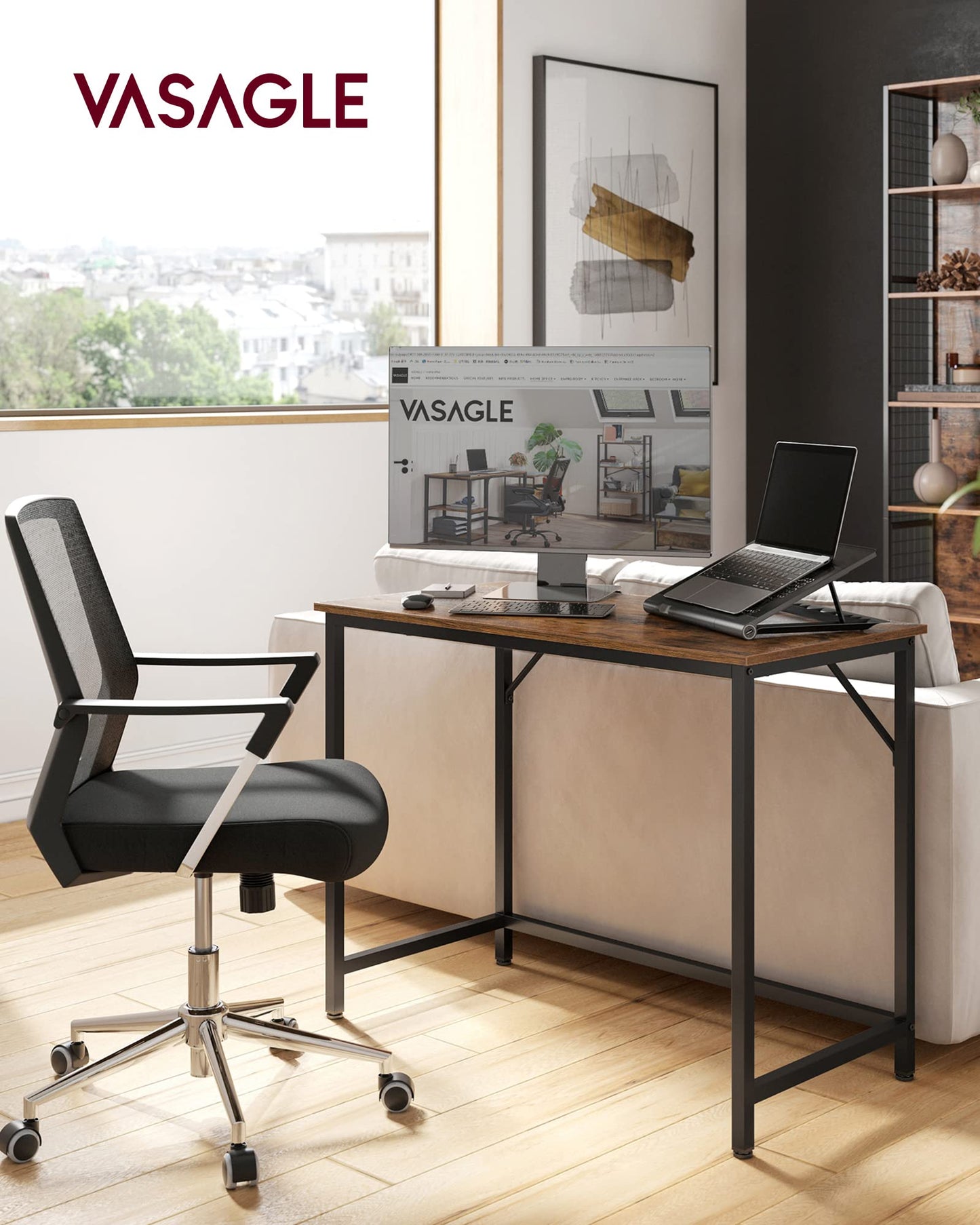 VASAGLE Computer Desk, Writing Desk, Small Office Table