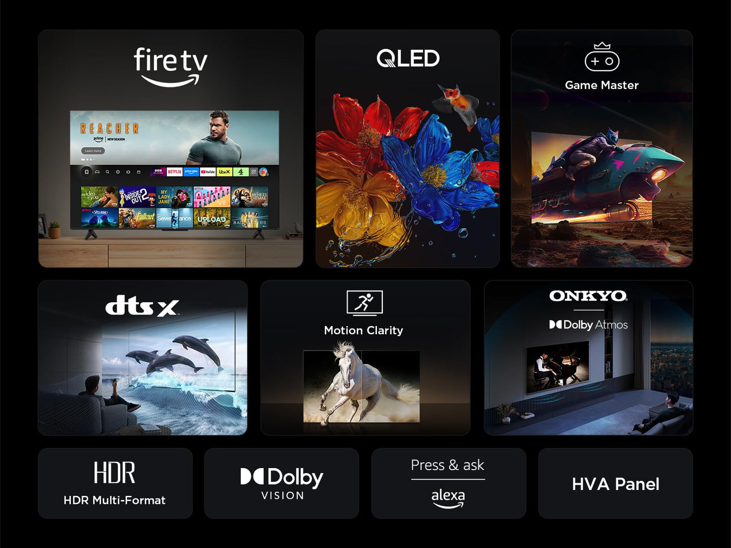TCL 32SF540K 32-inch FHD Smart Television - HDR & HLG-Dolby Audio-DTS Virtual X/DTS-HD-Metal Bezel-less-Dual-band Wifi 5-with Fire OS 7 system