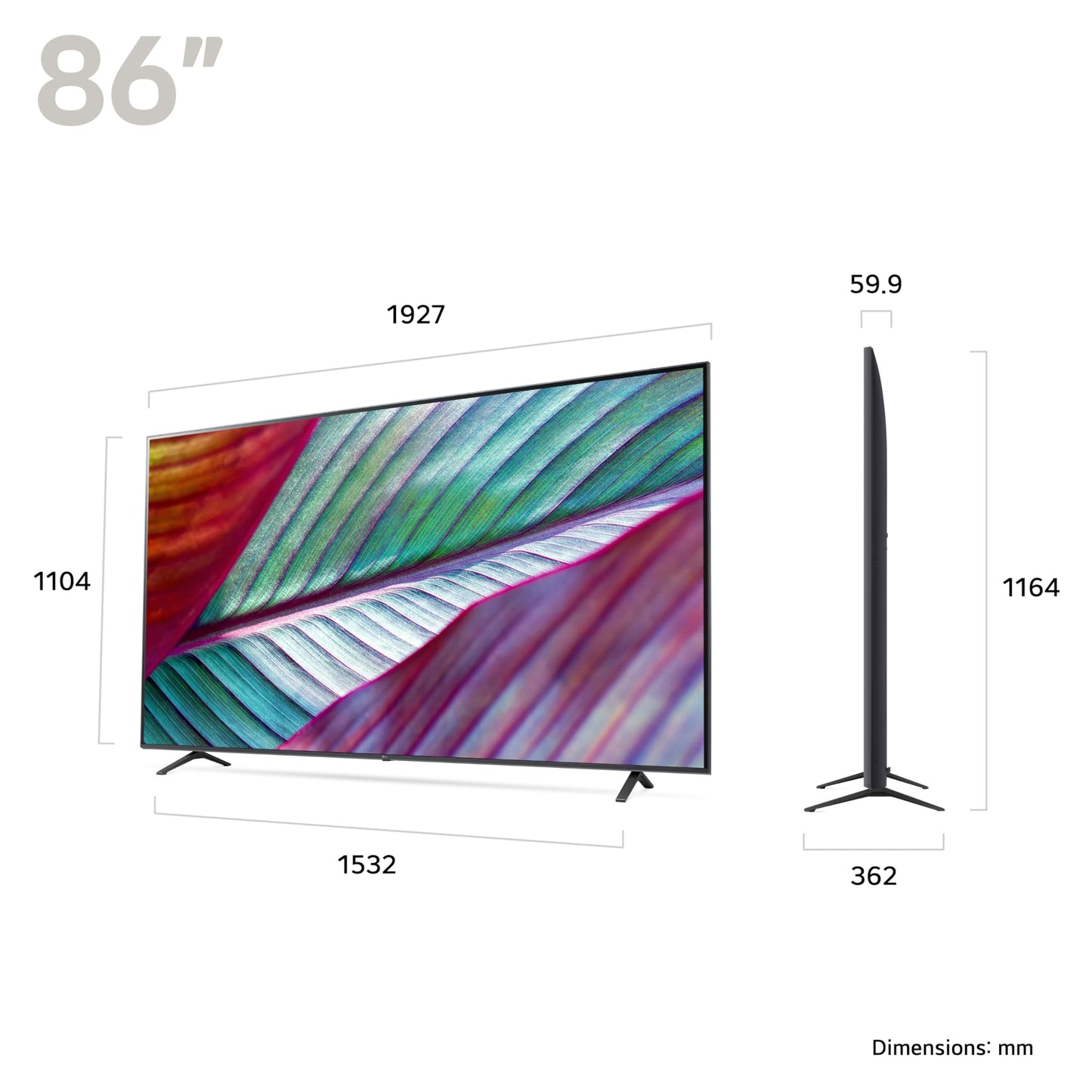 LG 43UT73006LA 43-Inch 4K UHD Smart TV, α5 AI Processor Gen7, Freeview Play and Amazon Alexa, 60Hz, Ashed Blue [Model 2024]