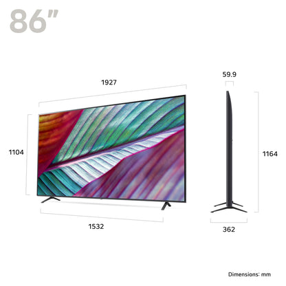LG 43UT73006LA 43-Inch 4K UHD Smart TV, α5 AI Processor Gen7, Freeview Play and Amazon Alexa, 60Hz, Ashed Blue [Model 2024]