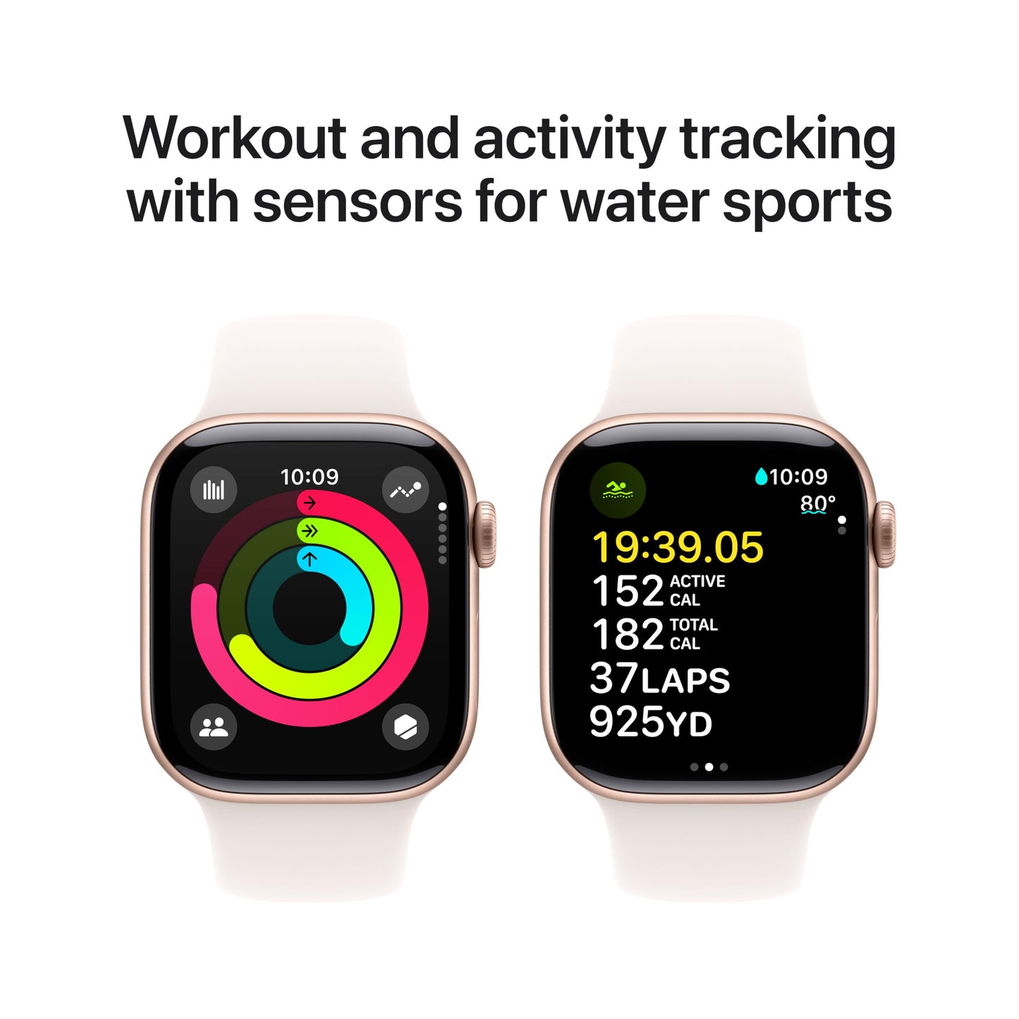 Apple Watch Series 10 GPS 42 mm Smartwatch with Jet Black Aluminium Case with Black Sport Band - S/M. Fitness Tracker, ECG App, Always-On Retina Display, Water Resistant