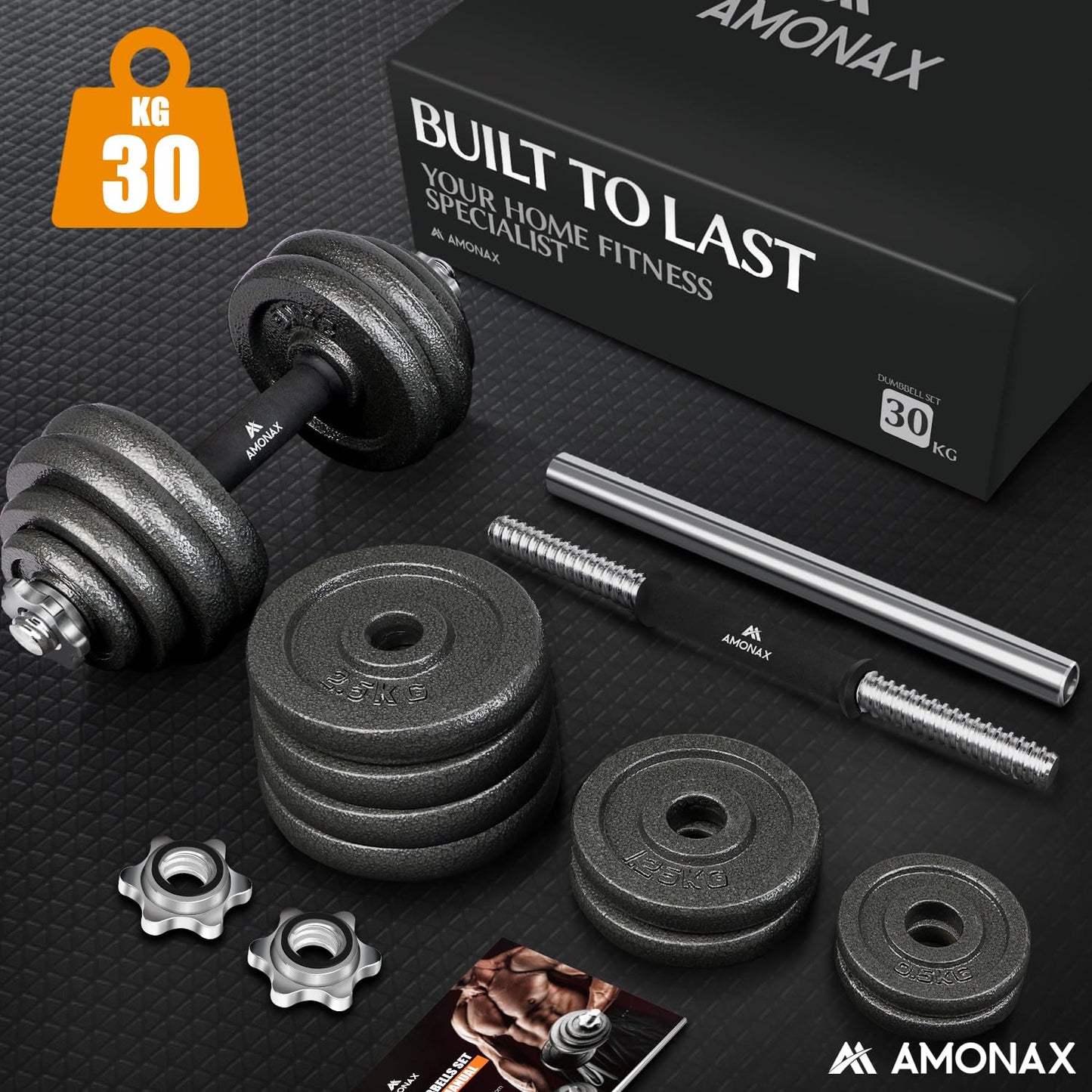 Amonax 20kg 30kg Cast Iron Adjustable Dumbbells