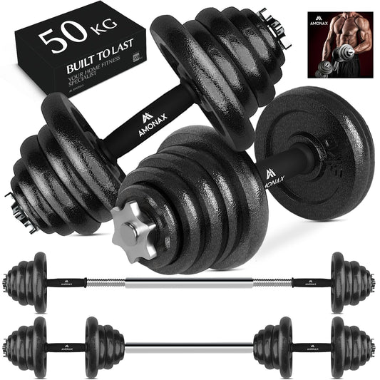 Amonax 20kg 30kg Cast Iron Adjustable Dumbbells