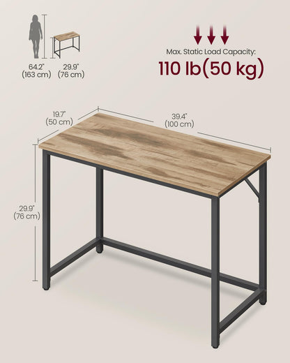 VASAGLE Computer Desk, Writing Desk, Small Office Table