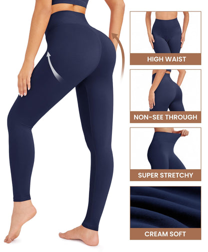 VALANDY Creamlush Womens High Waisted Leggings