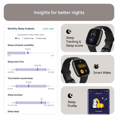 Google Fitbit Versa 4 Fitness Smartwatch with built-in GPS and up to 6 days battery life - compatible with iOS 15 or higher & Android OS 9.0 or higher