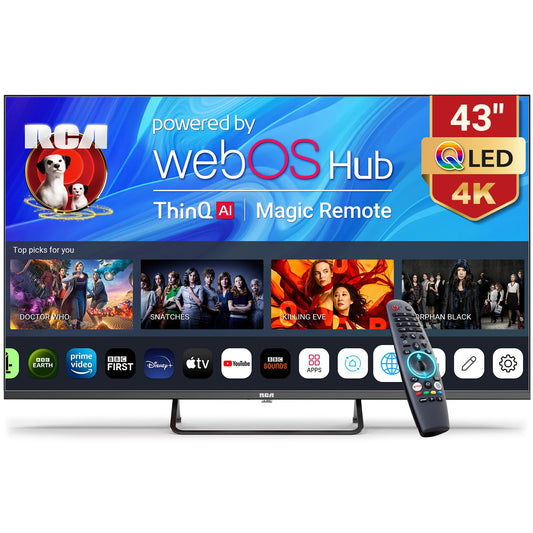 RCA Roku TV 32" Smart TV, RK32HN1 32 Inch HD TV with Apple TV+ BBC Netflix Freeview, DVB-T2/T Dolby Audio HDMI USB, Ideal Television for Small Lounge