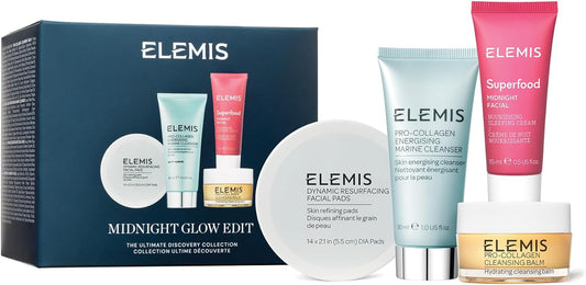ELEMIS Midnight Glow Gift Set Worth £59.50, Luxurious skincare set for glowing, radiant skin - Elemis Gift Set for Women