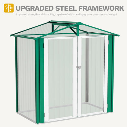 YITAHOME 6x4ft Metal Outdoor Storage Shed, Large Heavy Duty Tool Sheds with Lockable Doors & Air Vent for Backyard Patio Lawn to Store Bikes, Tools, Lawnmowers,Green