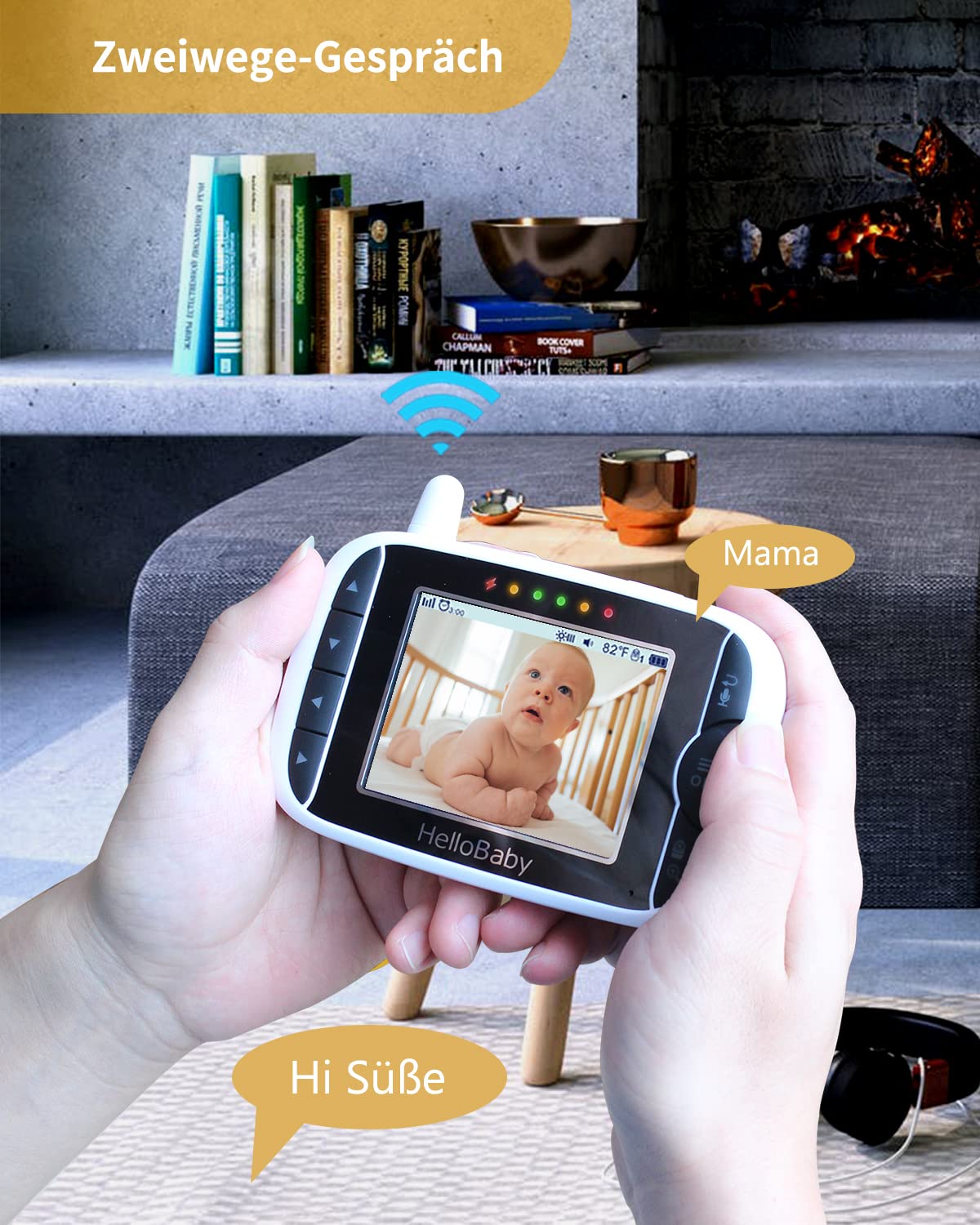HelloBaby Baby Monitor,Hello Baby Monitor with Camera and Audio, 3.2''