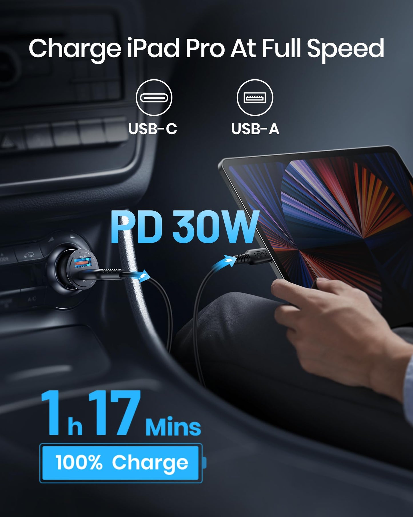 INIU Car Charger, Cigarette Lighter USB Charger