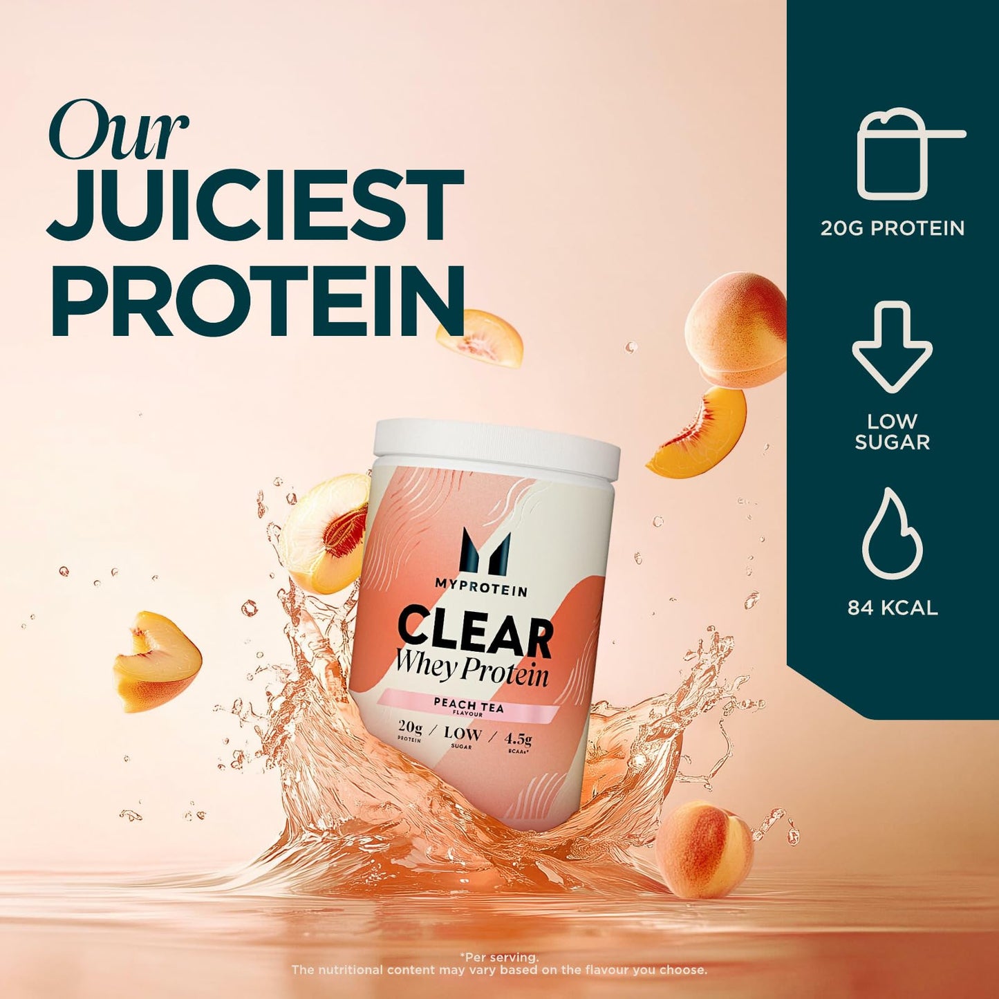 Myprotein Clear Whey Isolate, Peach Tea, 20 Servings