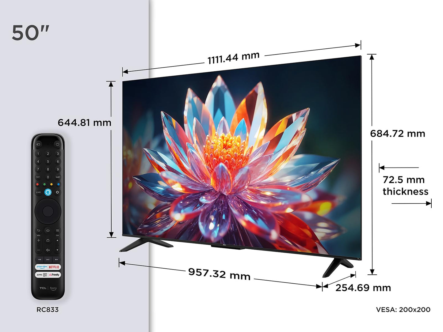 TCL 32SF540K 32-inch FHD Smart Television - HDR & HLG-Dolby Audio-DTS Virtual X/DTS-HD-Metal Bezel-less-Dual-band Wifi 5-with Fire OS 7 system