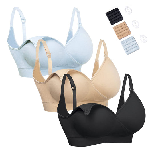 HOFISH 3PACK Full Bust Seamless Nursing Maternity Bras