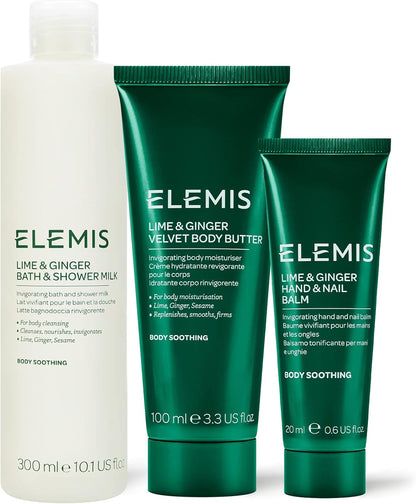 ELEMIS Lime and Ginger Body Care Trio, 3-Piece Luxury Body Care
