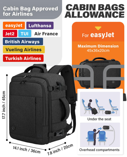 VANKEV Ryanair Cabin Bag 40x20x25 Underseat 20L