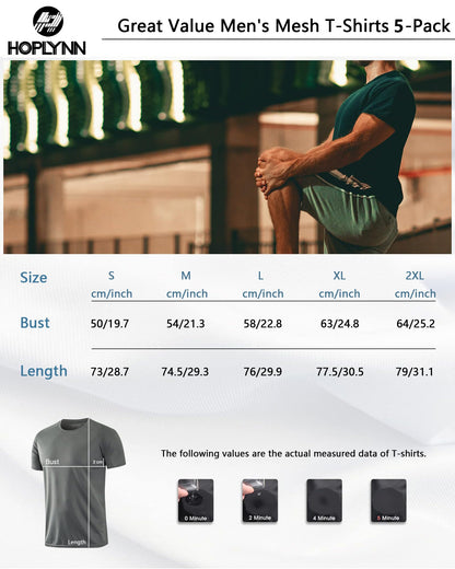 HOPLYNN 3/5 Pack Running Shirts Men