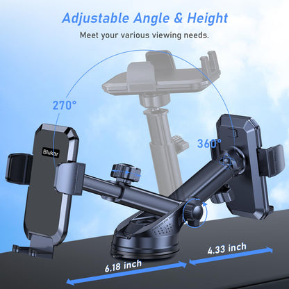 Blukar Car Phone Holder, Adjustable Car Phone Mount 360°