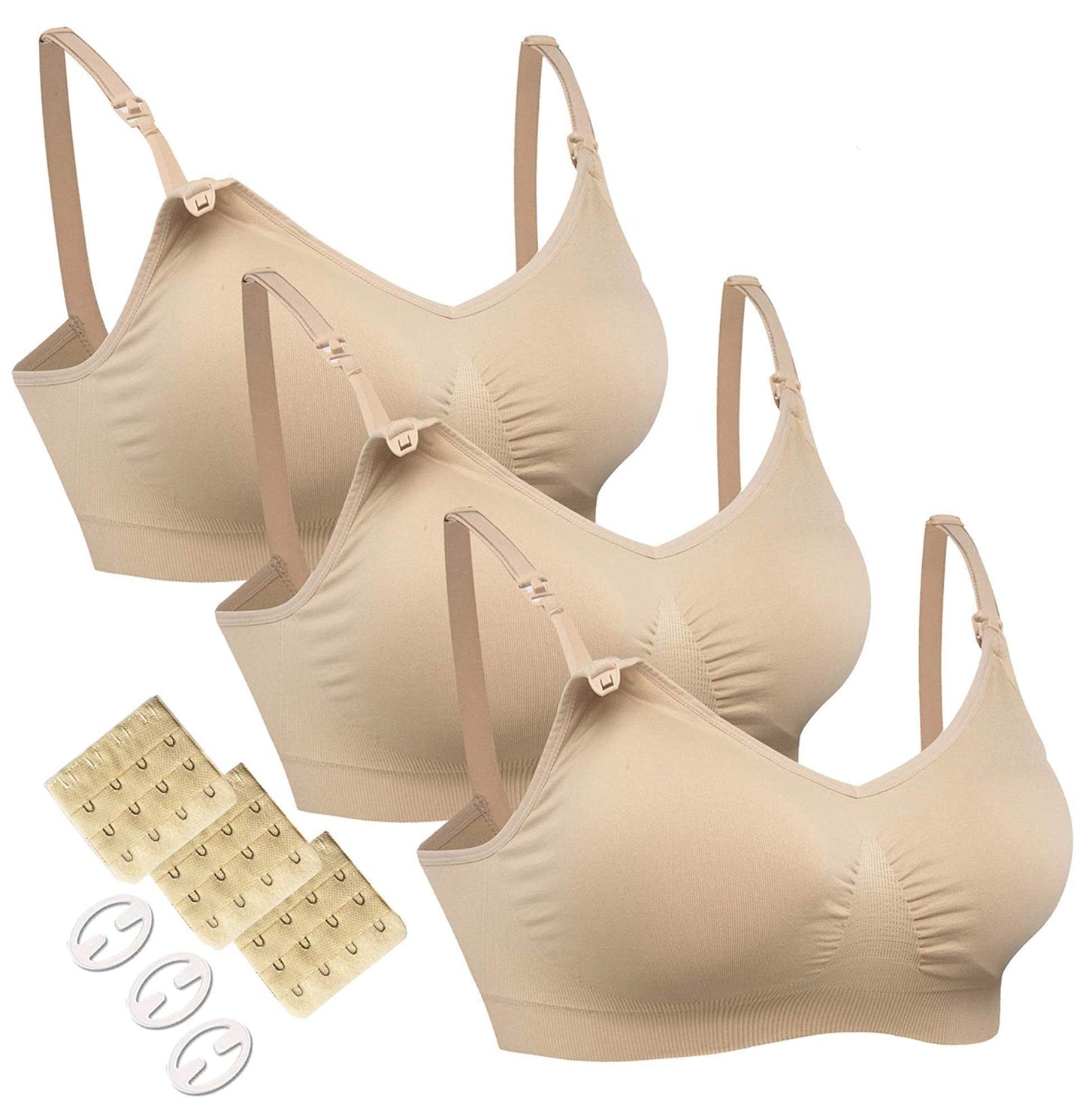 HOFISH 3PACK Full Bust Seamless Nursing Maternity Bras