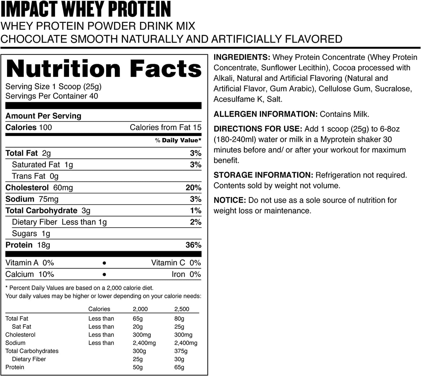 Myprotein Impact Whey Protein - Vanilla 1KG