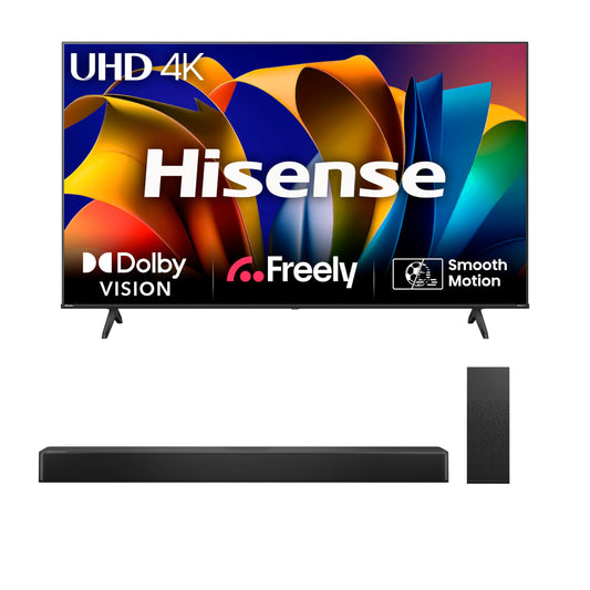 Hisense 43 Inch 4K Smart TV 43E6NTUK - Dolby Vision, Game Mode PLUS with 60Hz VRR ALLM, Smooth Motion, AI Sports Mode, Vidaa OS with Freely, Youtube, Netflix and Disney+ & Now TV (2024 Model)