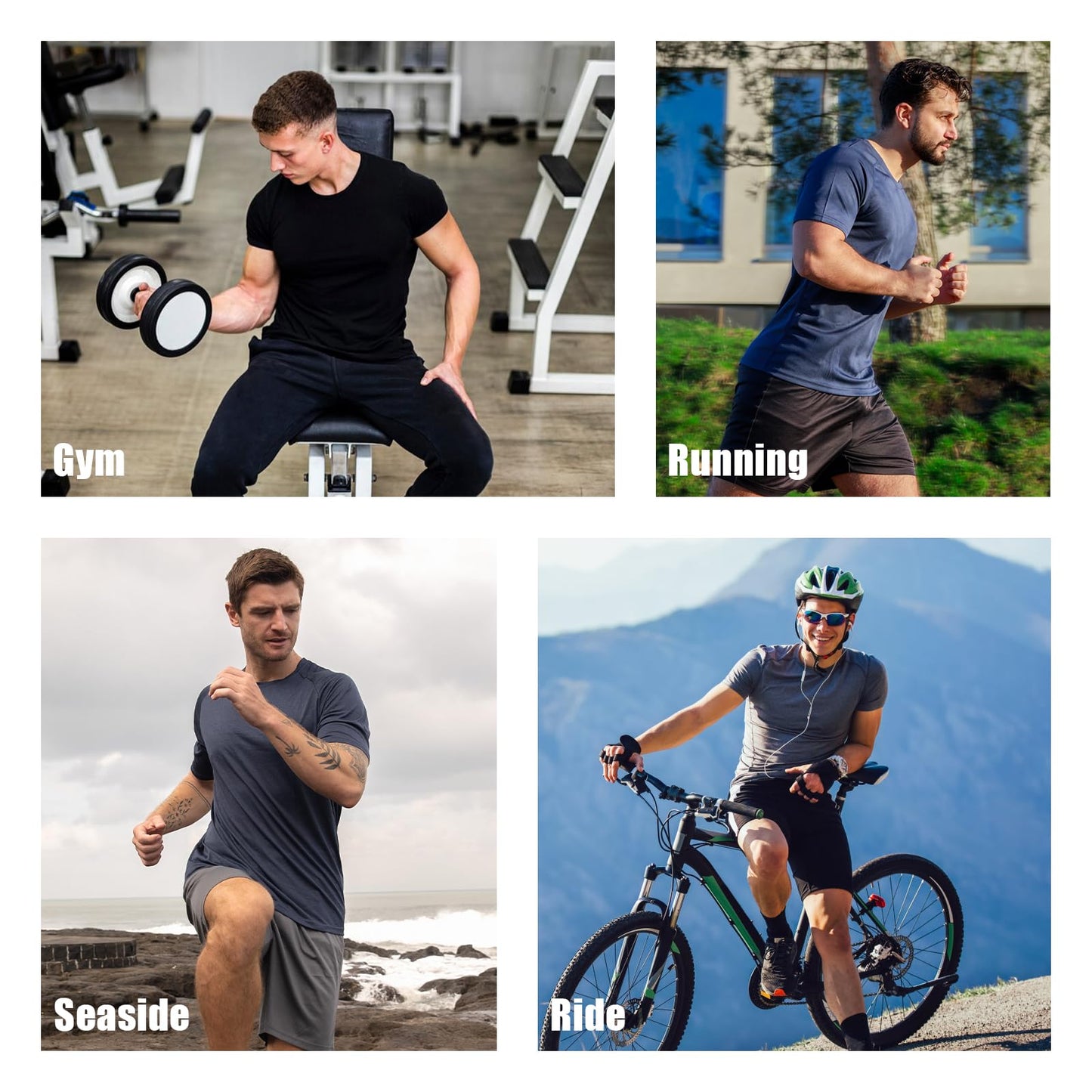 3 Pack Mens Running T Shirts Gym Clothes ShirtsQuick Dry Moisture Wicking Athletic Shirt Breathable Cool Workout Tshirts
