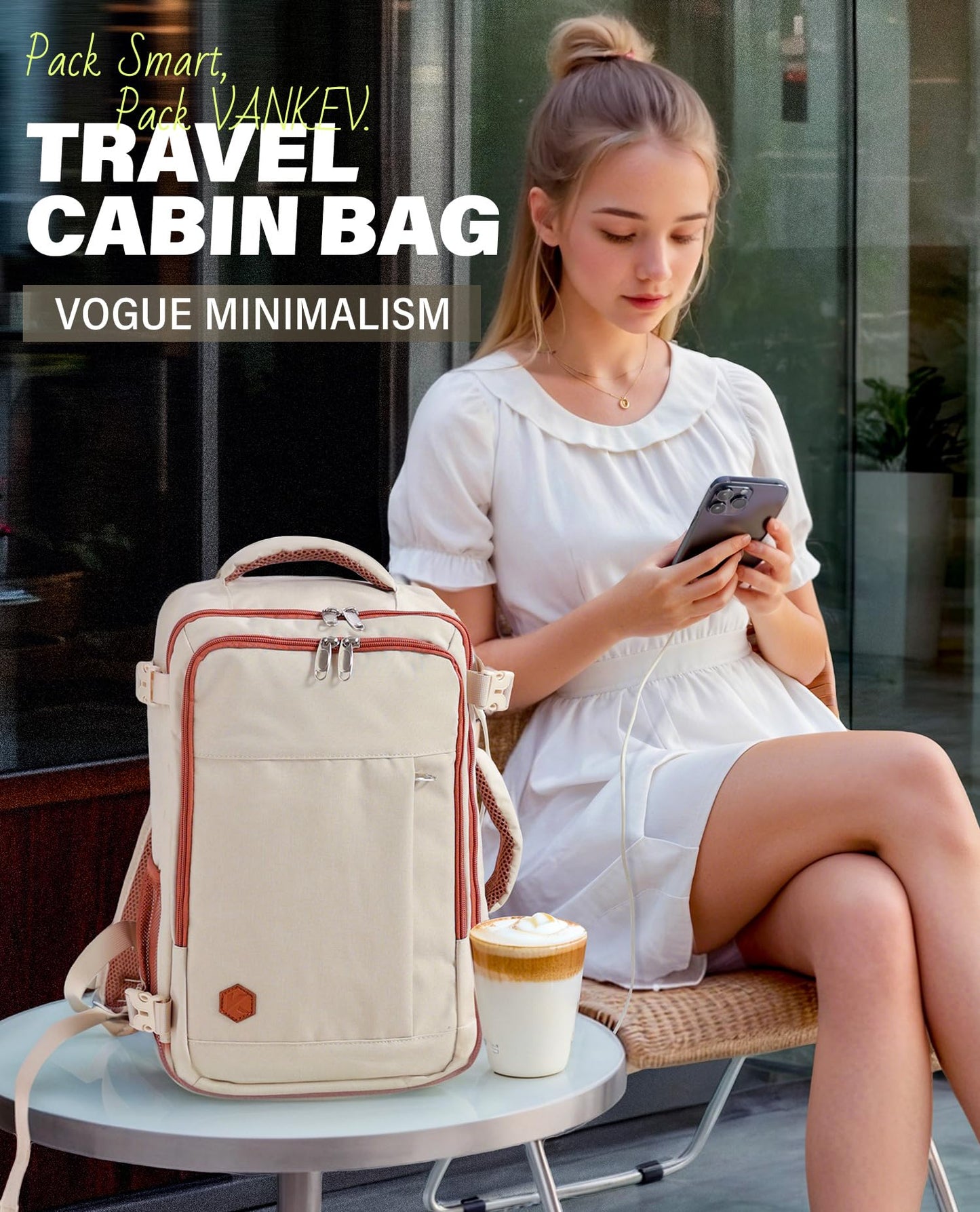 VANKEV Ryanair Cabin Bag 40x20x25 Underseat 20L