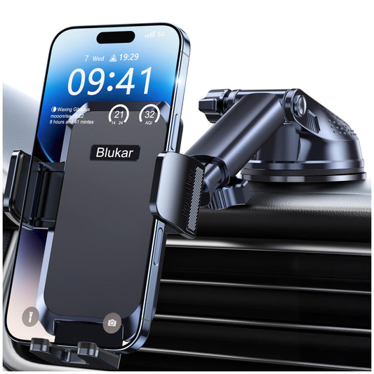 Blukar Car Phone Holder, Adjustable Car Phone Mount 360°