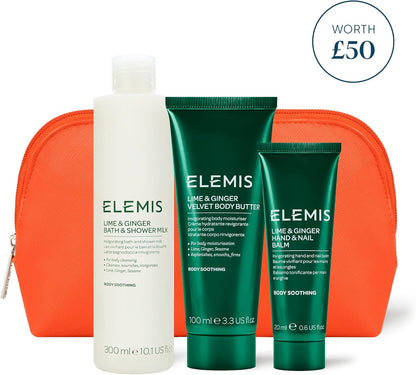 ELEMIS Lime and Ginger Body Care Trio, 3-Piece Luxury Body Care