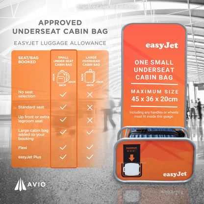 Wave Cabin Suitcase 45x36x20cm - Lightweight Double Wheel Luggage Bag