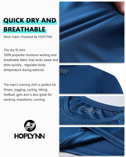 HOPLYNN 3/5 Pack Running Shirts Men