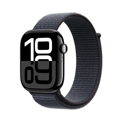 Apple Watch Series 10 GPS 42 mm Smartwatch with Jet Black Aluminium Case with Black Sport Band - S/M. Fitness Tracker, ECG App, Always-On Retina Display, Water Resistant