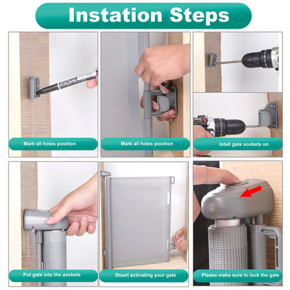 Retractable Stair Gate, Upgraded Stair Gates