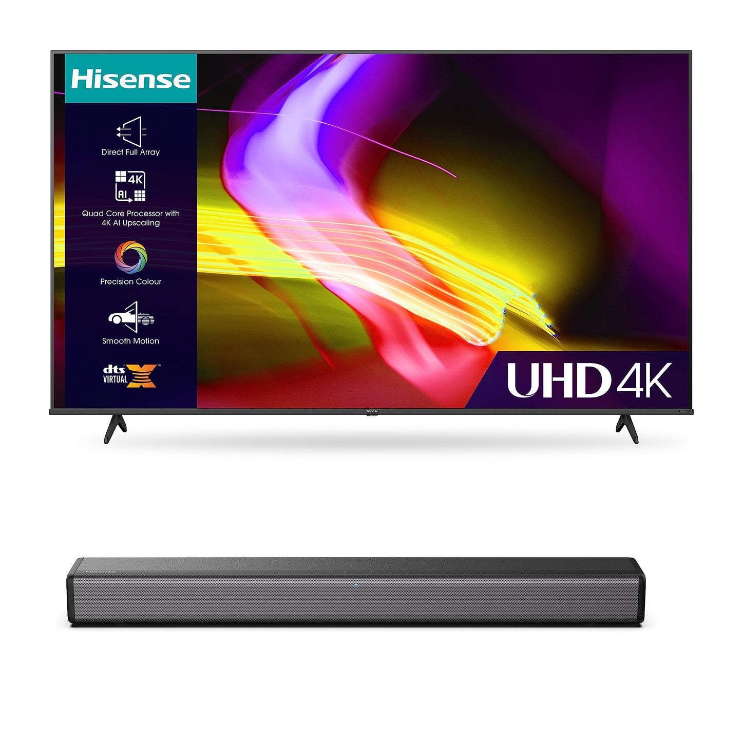 Hisense 43 Inch 4K Smart TV 43E6NTUK - Dolby Vision, Game Mode PLUS with 60Hz VRR ALLM, Smooth Motion, AI Sports Mode, Vidaa OS with Freely, Youtube, Netflix and Disney+ & Now TV (2024 Model)