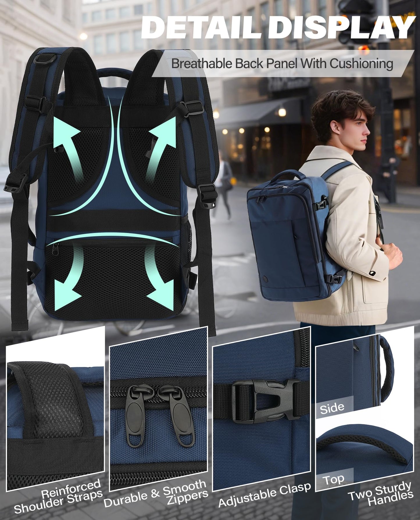 VANKEV Ryanair Cabin Bag 40x20x25 Underseat 20L