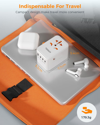 TESSAN Universal Travel Adapter Worldwide with 2 USB C and 2 USB A Ports