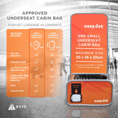 Wave Cabin Suitcase 45x36x20cm - Lightweight Double Wheel Luggage Bag