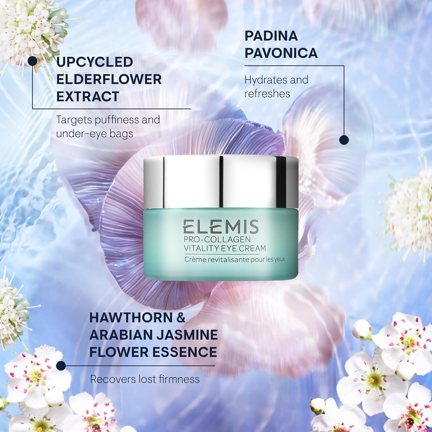 ELEMIS Pro-Collagen Vitality Eye Cream 15ml – Anti-Aging Eye Treatment for Fine Lines, Wrinkles & Puffiness – Hydrating, Firming Formula – Clear